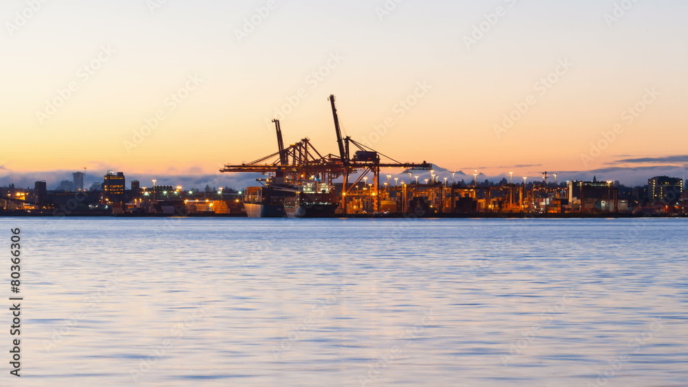 Time Lapse of Moving Cargo Containers in Port of Vancouver BC Time Lapse of Moving Cargo Containers in Port of Vancouver BC