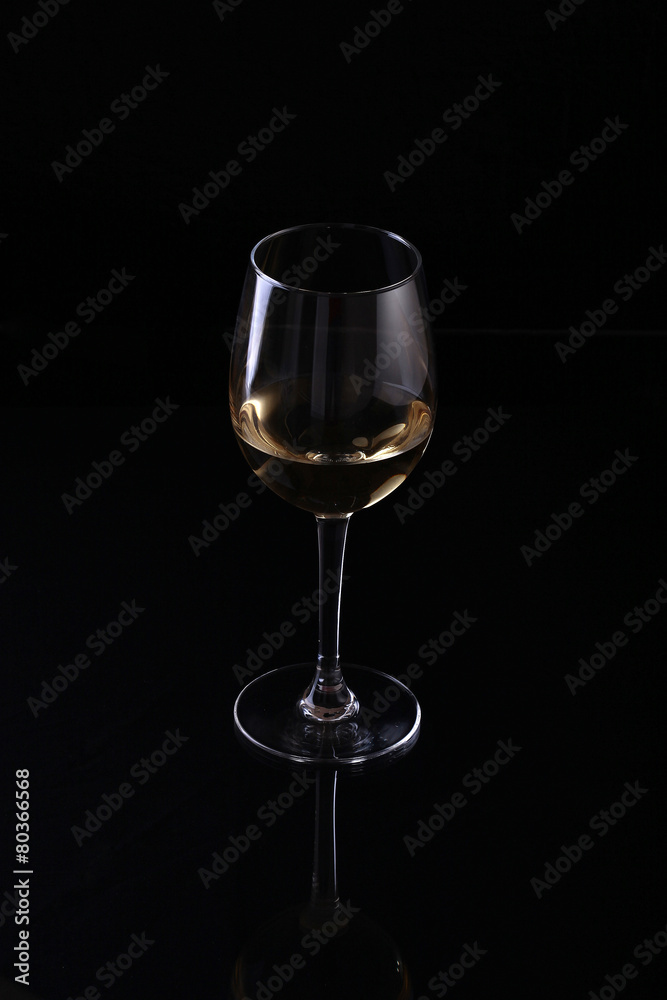 Glass with white wine