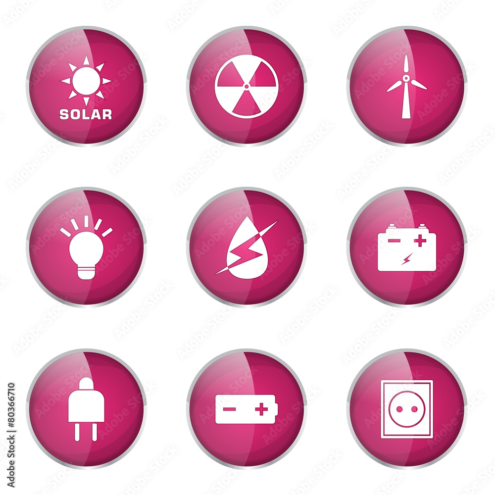 Energy Sign And Symbol Pink Vector Button Icon Energy Sign And Symbol Pink Vector Button Icon