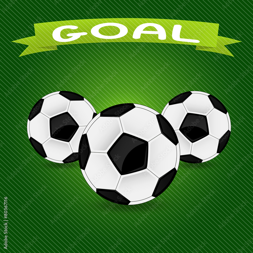 vector illustration of three soccer balls vector illustration of three soccer balls