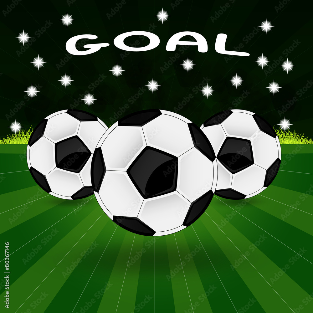 vector illustration of three soccer balls vector illustration of three soccer balls