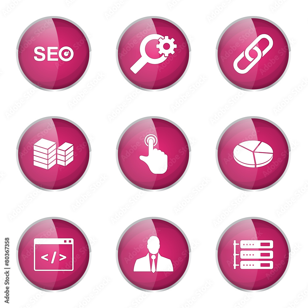 SEO Internet Sign Pink Vector Button Icon Design Set 11 SEO Internet Sign Pink Vector Button Icon Design Set 11