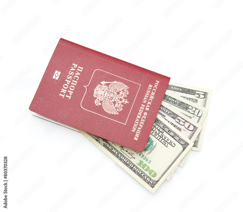 Russian passport with American dollars Russian passport with American dollars