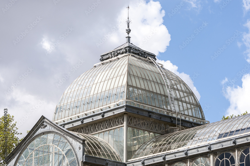 Detail of the cupule of Crystal Palace, Retiro Park, Spain Detail of the cupule of Crystal Palace, Retiro Park, Spain