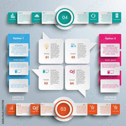 Big Infographic Speech Bubbles Rectangles Circles