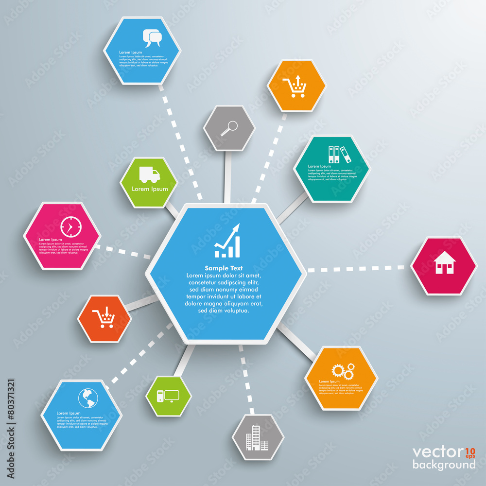 Infographic Successful Networks Hexagons Infographic Successful Networks Hexagons