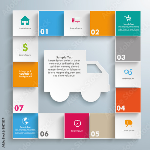 Colored Squares Shipment Infographic