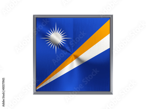 Free Download Square metal button with flag of marshall islands - GFXLoad