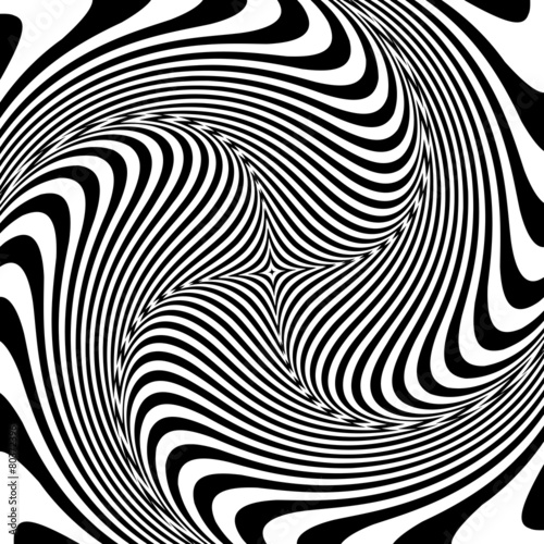 Torsion illusion. Abstract op art design.
