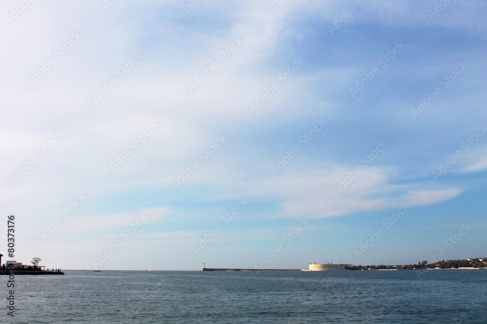 Coast of marine city, Sevastopol, Black Sea Coast of marine city, Sevastopol, Black Sea