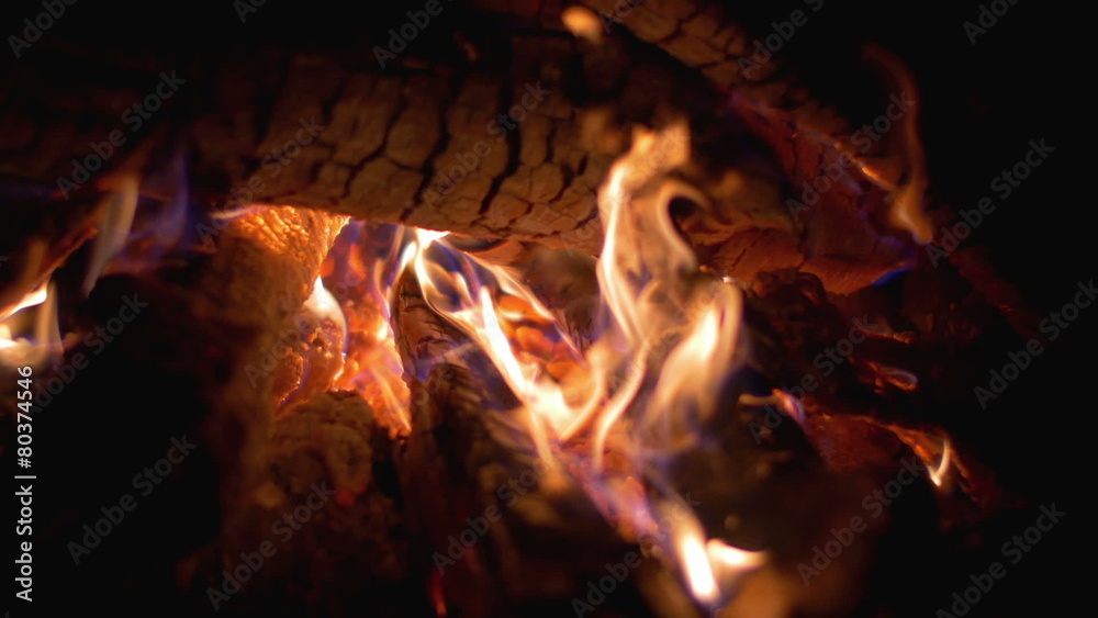 The outdoors fire with sound capture. Heat and powerful flame The outdoors fire with sound capture. Heat and powerful flame