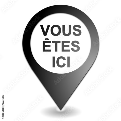 vous êtes ici sur symbole géolocalisation noir