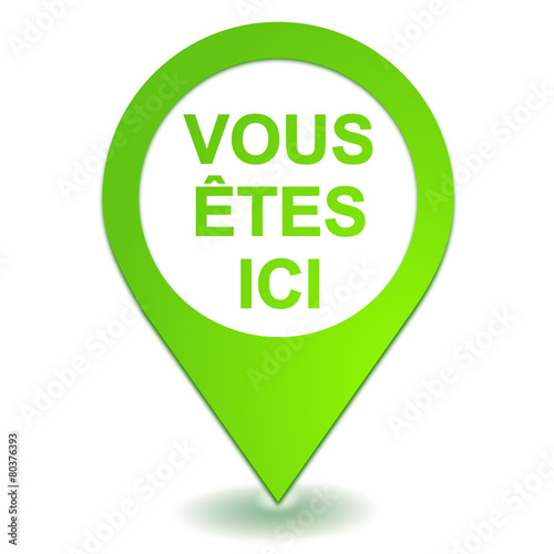 vous êtes ici sur symbole géolocalisation vert