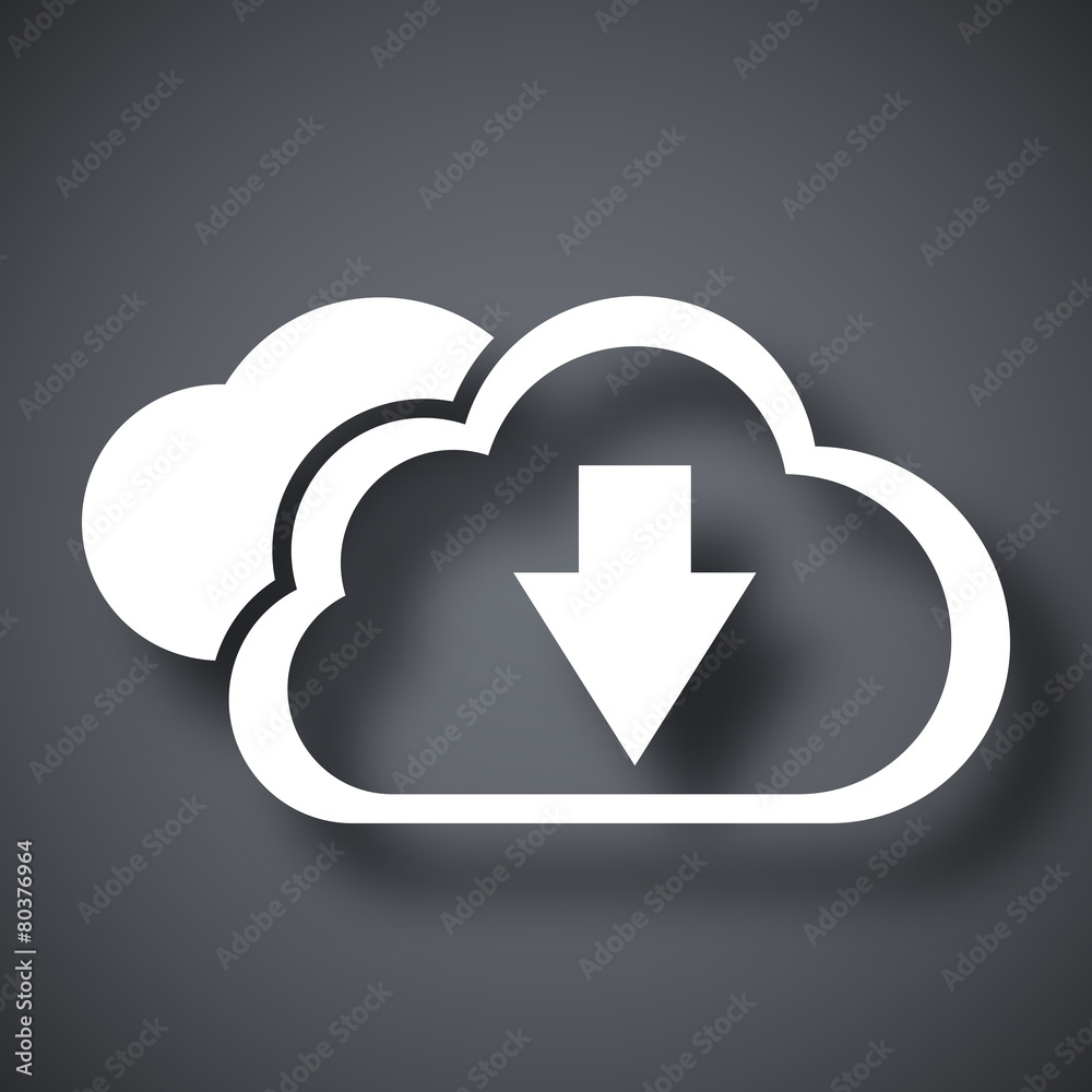 Vector cloud computing download icon
