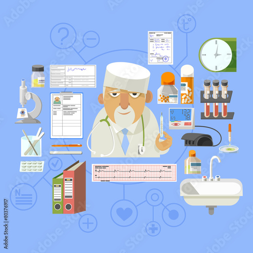 Medical concept banner poster composition
