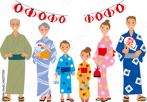 祭り　二世帯家族