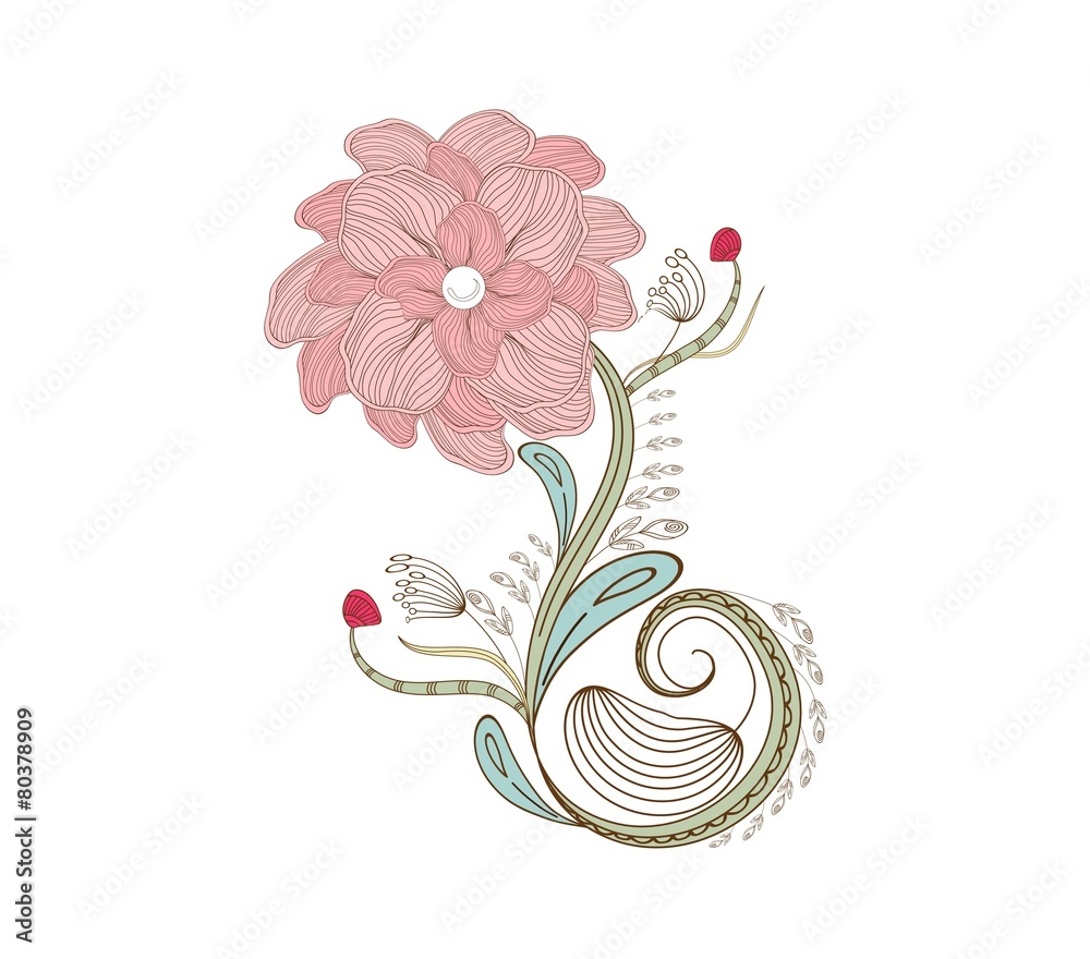 custom made wallpaper toronto digitalFlower vintage doodle florals