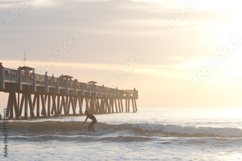 Photography Early morning surfing at the Pier.