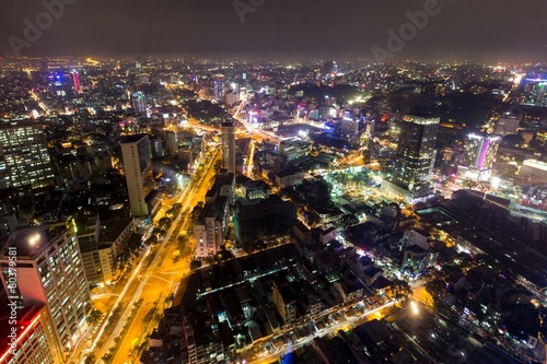 Saigon cityscape at night