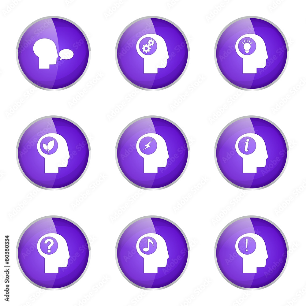 Think Web Internet Violet Vector Button Icon Design Set Think Web Internet Violet Vector Button Icon Design Set