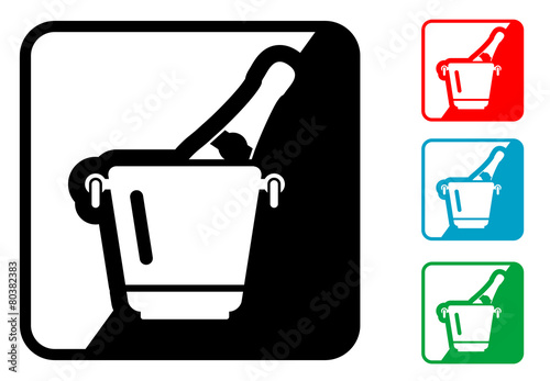 Icono simbolo cubo de champan en varios colores