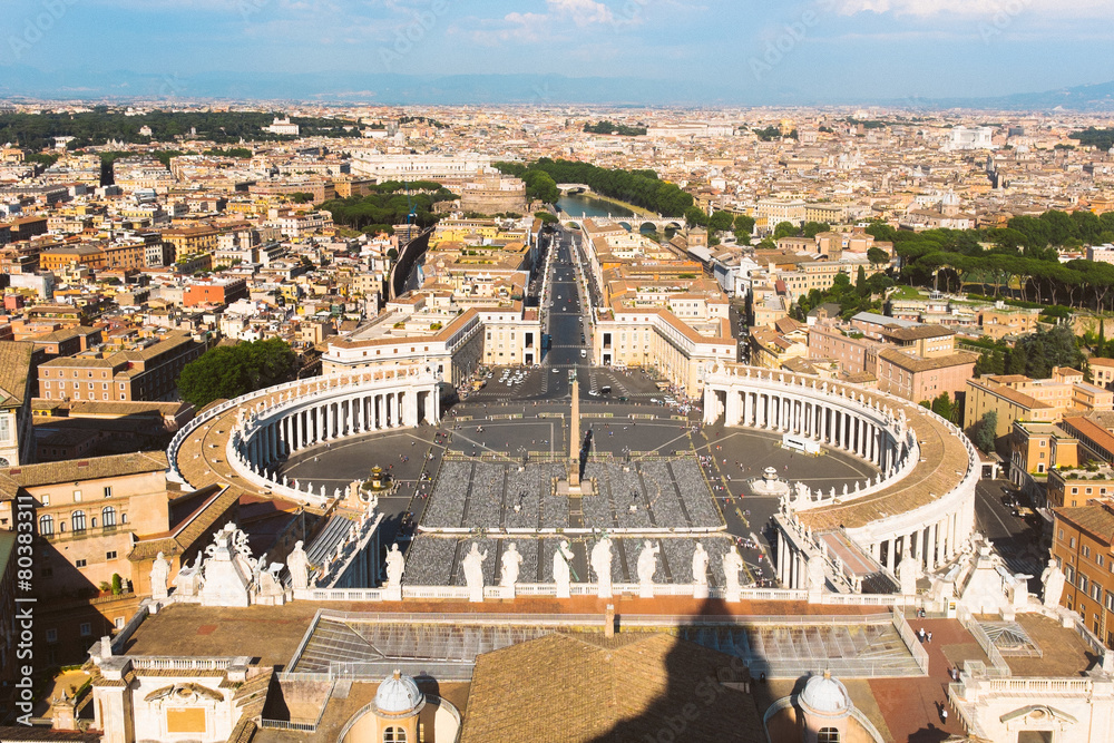 Aerial view of Rome and Vatican City