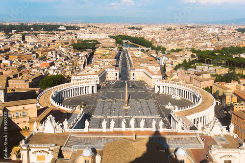 Aerial view of Rome and Vatican City