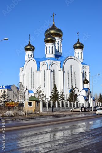Russian-orthodox Dormition cathedral in Astana