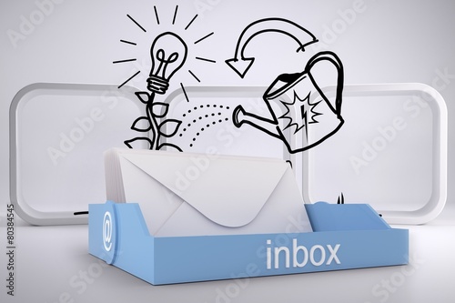 Composite image of blue inbox