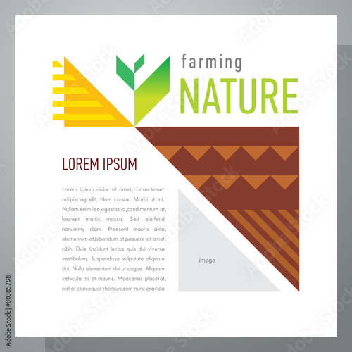 Agriculture template design. Abstract triangles elements