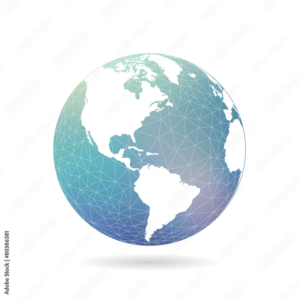 Geometric abstract earth globe sphere concept illustration