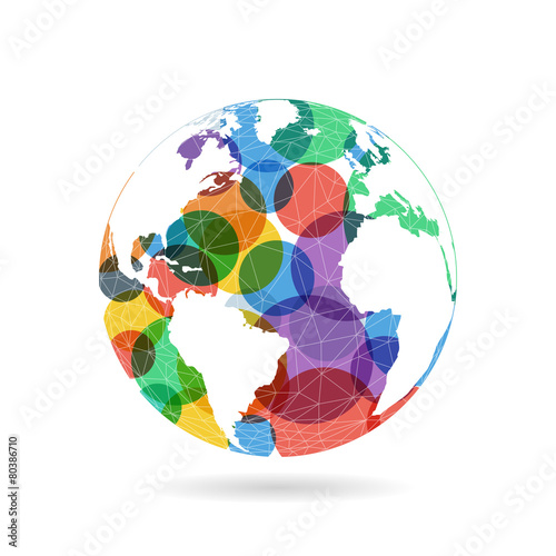 Geometric abstract earth globe sphere concept illustration
