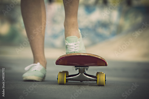 Riding a skate