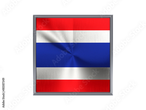 Free Download Square metal button with flag of thailand - GFXLoad