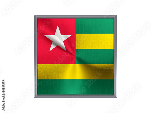 Square metal button with flag of togo Free Download Square metal button with flag of togo - GFXLoad