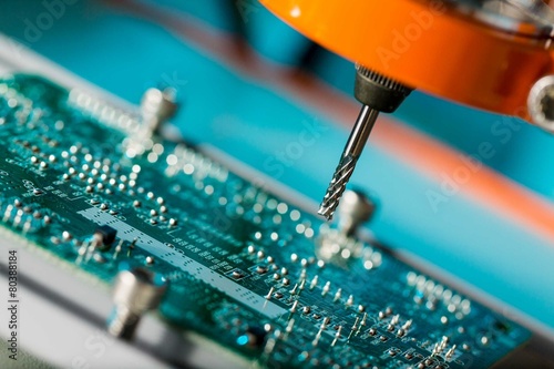 Obraz na płótnie PCB Processing on CNC machine