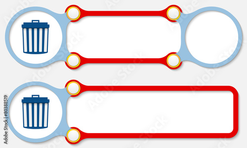 Two vector abstract frames for your text and trashcan
