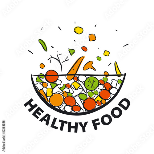 vector logo fresh vegetables for a healthy diet