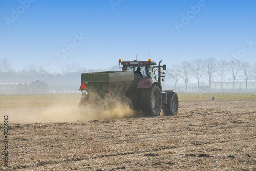 working at the field