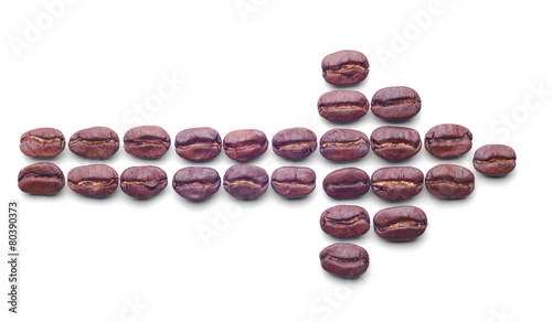 coffee beans arrow