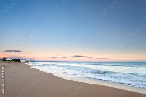 Pastel colors at sunset on a sicilian beach © spumador