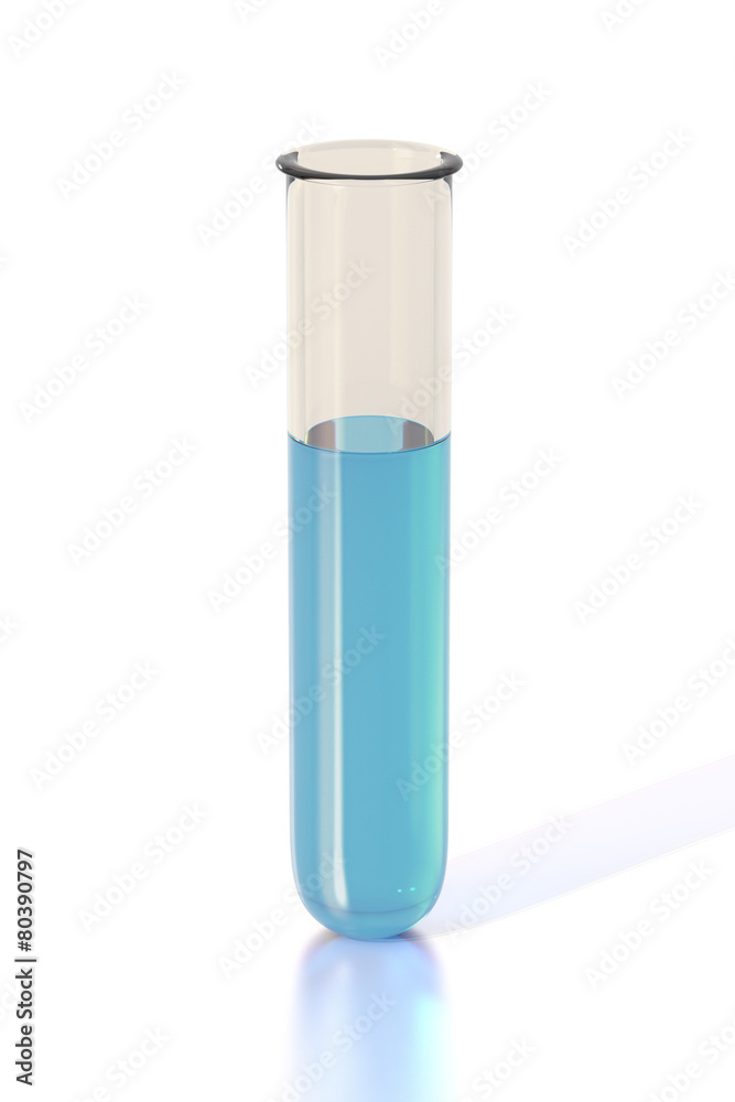 Test tube with blue liquid Test tube with blue liquid