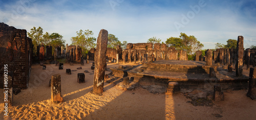 Bild auf Leinwand Panorama of ancient ruins in Polonnaruwa, Unesco, Srilanka, Asia