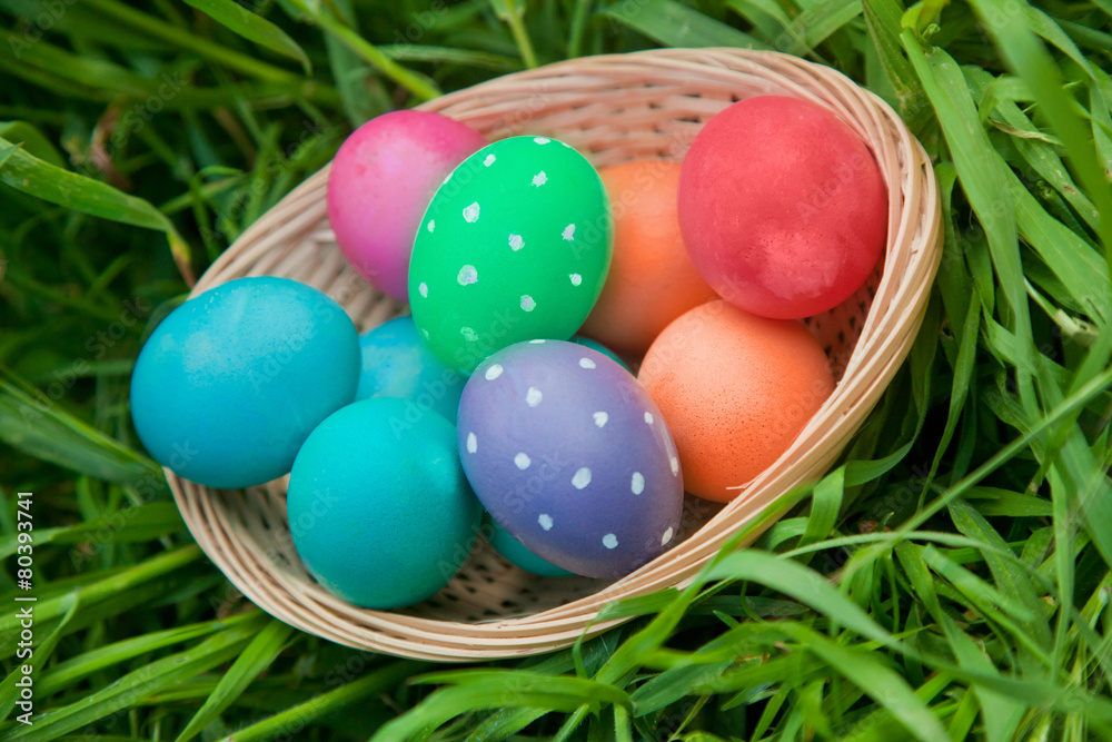 Easter eggs basket