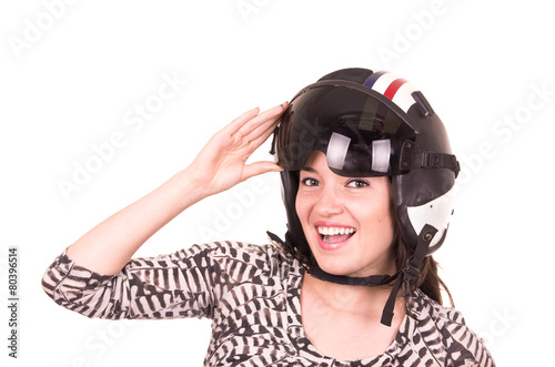 beautiful fun happy young girl wearing a helmet © Fotos 593