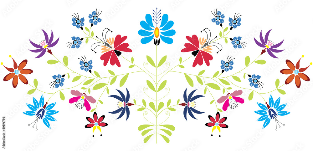 Folk floral pattern
