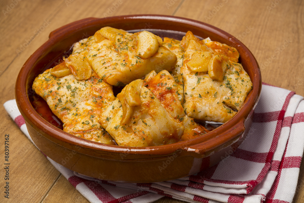 Cazuela de bacalao Stock Photo | Adobe Stock