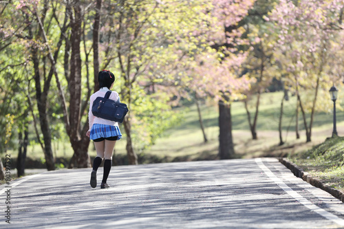 Wallpaper Mural asian schoolgirl with nature Torontodigital.ca