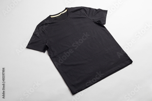 Black tshirt template ready for your graphic design.