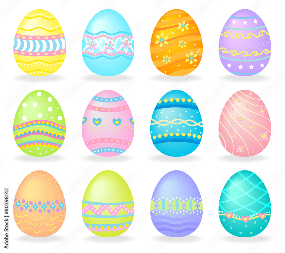 Set of Colorful Easter Eggs Set of Colorful Easter Eggs